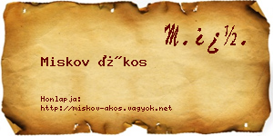 Miskov Ákos névjegykártya
